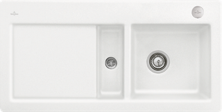 V&B Flächenbündige Spüle Subway 60 Flat re, m Abl.garn, Exzenter, stone white