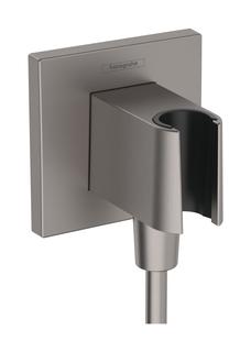 hansgrohe Wandanschluss Fixfit E eck., m Brauseha., brushed black chrome