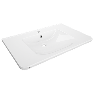 AR Einzelwaschtisch, MEDCARE, MIRANIT, 850x150x550 mm, weiß, Hahnloch, Überlauf