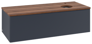 V&B WT-Unterschrank m F-Struktur Antao 120x36x50cm, HL, WBP w wal, md bl. m Lac