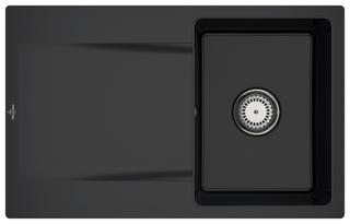 V&B Flächenbündige Spüle Siluet 45 Flat m Ablaufgarnitur, Handbetätigung, ebony