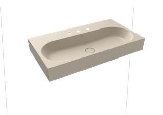 Kaldewei Wand-Waschtisch CENTRO 3062 90x50cm, 3 Hahnl., P-E, warm beige20