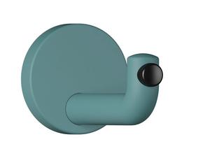 HEWI Wandhaken 477 105mm, Türpuffer schwarz, matt, aquablau