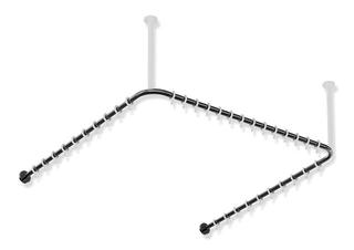 HEWI Vorhangstange System 900 162 PVD Achsm. 1187x1175x1187mm, 34 R., SW-ch gl