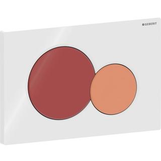 Geberit Betätigungsplatte Sigma01 Round Pl w, Ta. karminrot/ora., f 2-Mg, KS
