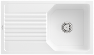 V&B Flächenbündige Spüle Linara 50 Flat 490x840mm, m Abl., Hand., sn wh. C-plus