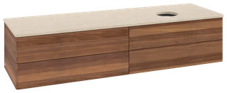 V&B WT-Unterschrank o. F-Struktur Antao 160x50cm, WBP-farbe botti., warm walnut