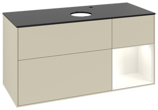 V&B WT-Unterschrank Wandbel. Finion 120cm, Pl b m, Rg g wh. Lac, si Gr m Lac