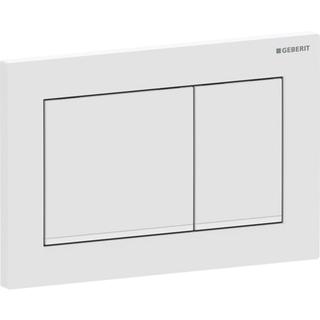 Geberit Abdeckplatte Omega20 Square Pl/T w ma lac, Streif. we., f 2-Mg-Spül.
