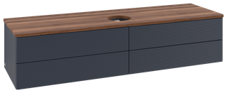 V&B WT-Unterschrank m F-Struktur Antao 160x50cm, WBP-farbe w. wal, md bl. m Lac