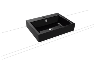 Kaldewei Aufsatz-Waschtisch PURO 3157 60x46cm, 1 Hahnl., sw, P-E, schwarz