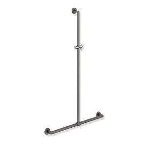HEWI Duschhandlauf System 900 1250x765mm, pulverbes dunkelgr. tm/chr