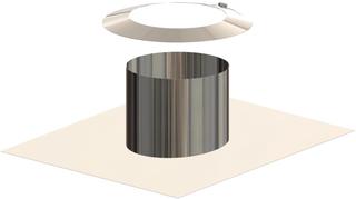 ATEC Flachdachkragen PolyCase DN 200/265, 0-5Grad, PP, Edelstahl blank