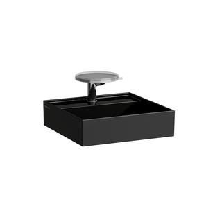 Laufen Aufsatzhandwaschecken KARTELL 46x46cm, o. ÜL, 3 HL, schwarz glänzend