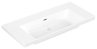 V&B Schrank-Waschtisch Subway 3.0 100x47cm, eckig, mit Überlauf, weiß