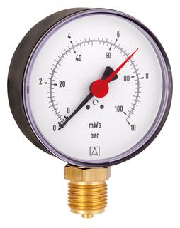 Afriso Hydrometer HY 80 radial 0/10 bar, G 1/2 B, Gehäuse-d= 80mm