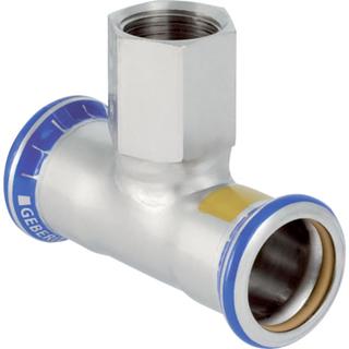 Geberit Gas-T-Stück Mapress d 22xRp 3/4, f Nat u Fl.-Gas, Edelstahl