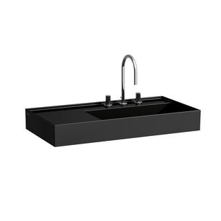 Laufen Aufsatzwaschtisch KARTELL 90x46cm, Abl. li, o. ÜL, 2 HL, sw gl