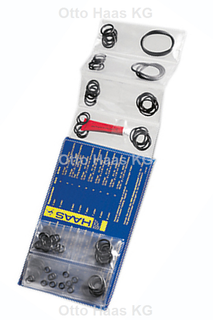 HAAS Dichtungs-Sortiment O-Ring-Boy 102 Stück, aufklappbares Etui, hellblau