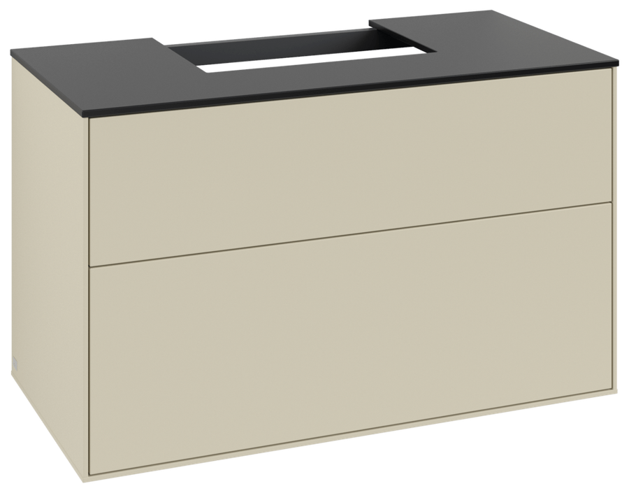 Artikelbild 1 des Artikels „V&B WT-Unterschrank Wandbel. Finion 100x60,3x50,1cm, Pl bla m, si Gr m Lac Abdeckplatte black matt | silk grey matt lacquer“