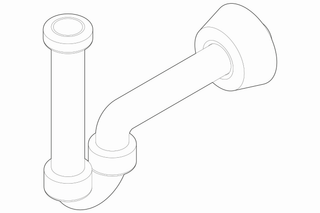 Alape Siphon 85x222x284mm. 1 1/4", weiß, Kunststoff