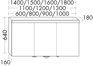 Burgbad LED-Spiegelschrank sys30 100x64x18cm, Dia, m horiz LED, LED-WT