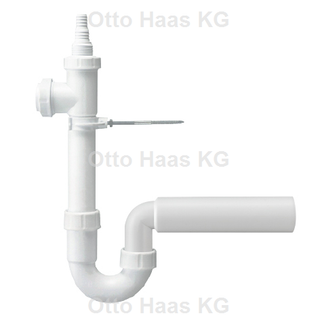 HAAS Waschmaschinen-Siphon DN 50, 1 1/2", 2 Geräteanschl., PP, weiß
