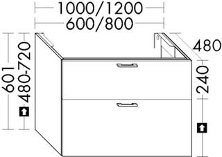 Burgbad Waschtischunterschrank sys30 60x60,1x48cm, Sana, 1 Schublade/Auszug