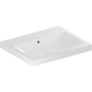 Geberit Waschtisch iCon Light 60x48cm, o. Hahnloch, mit Überlauf, weiß