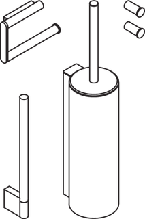 HEWI Accessoires-Set System 900 WC-Bürstengarnitur, 2 Papierhalter, 2 Einzelhaken