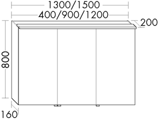 Burgbad Spiegelschrank Sinea 2.0 40x80x20cm, Mel., m horiz. LED-Leuchte