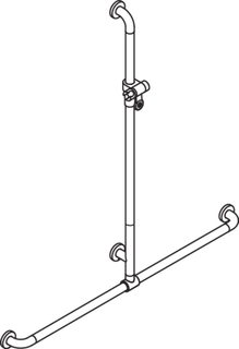 Duschhandlauf 801 active+ mit Brausehalterstange, antimikrobiell, signalweiß