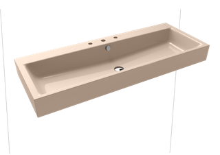 Kaldewei Wand-Waschtisch PURO 3167 120x46, 3 Hahnl., P-E, bahamabeige