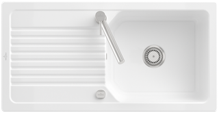V&B Flächenbündige Spüle Linara 60 Flat m Abl.garn, Exzenter, we alp CeramicPlus