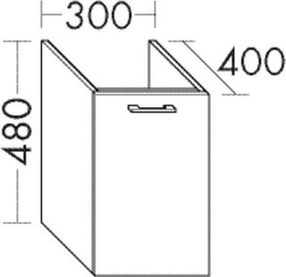 Burgbad Unterschrank Diago 30x48x40cm, Tr. RAL-F. Ultram., 1 Auszug