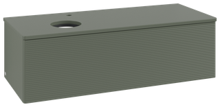V&B WTU m F-Struktur -Beleuchtg. Antao 120x36x50cm, HL, WBP Lac, lea gre. m Lac