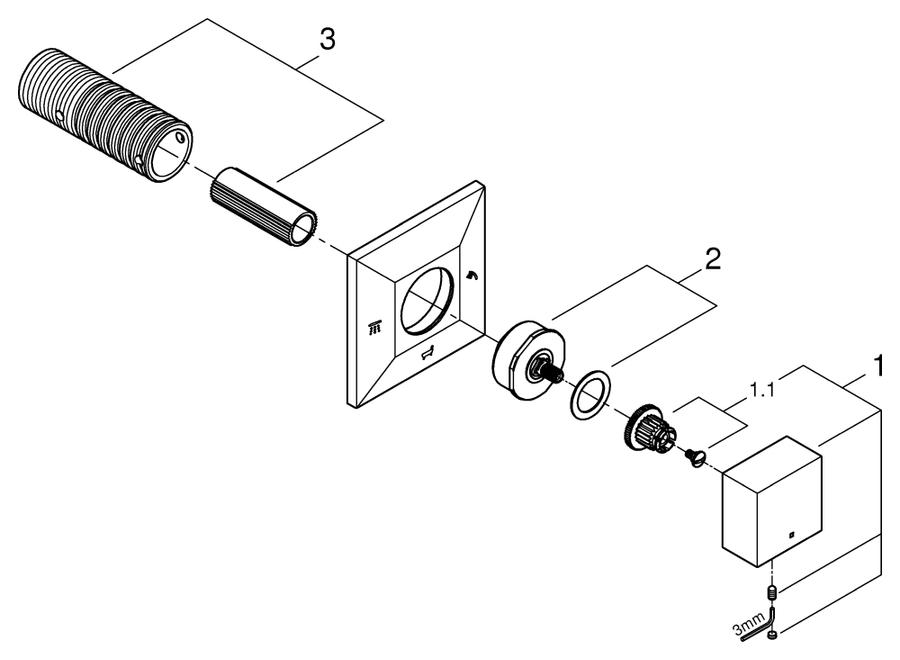 Artikelbild 4 des Artikels „GROHE Fertigmontageset Allure Brilliant UP-5-Wege-Umstellung, hd graph. geb. hard graphite gebürstet“
