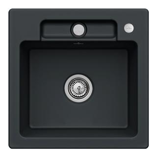V&B Spüle Siluet 50 S m Abl.garn, Exzenter, ebony CeramicPlus