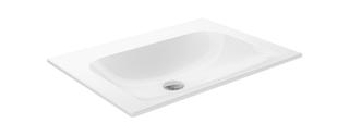 Keuco Einbauwaschtisch X-Line 65,5x1,7x49,4cm, o. HL/ÜL, weiß