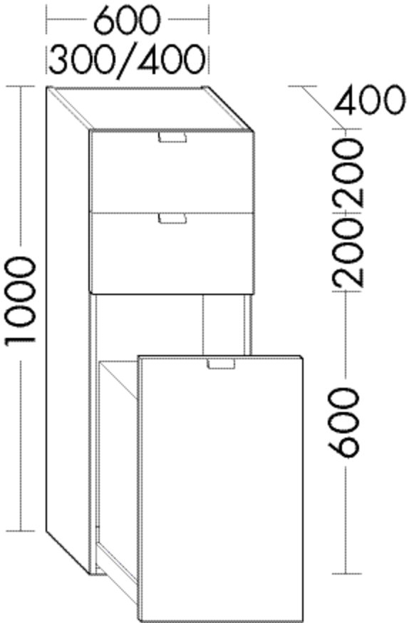 Artikelbild 1 des Artikels „BB Halbho. Schrank (UHET040) rc40System, 400x400x1000, PG1 “
