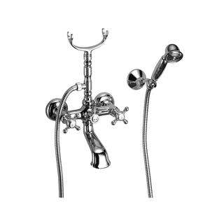Herzbach Wannen-2-G-Arm. Anais Classic mit Duschgarnitur, Kreuzgriff, chrom