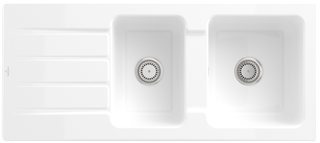 V&B Spüle Architectura 80 m Abl.garn, Hand., sn white CeramicPlus