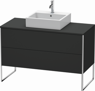 DU WTU XSquare 778x1200x548,bodenstehend Graphit Supermatt,2 Schubkästen ES Ahorn