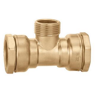Caleffi T-Stück d 32mmx1" AGx3/4" IG, MS, f Rohre