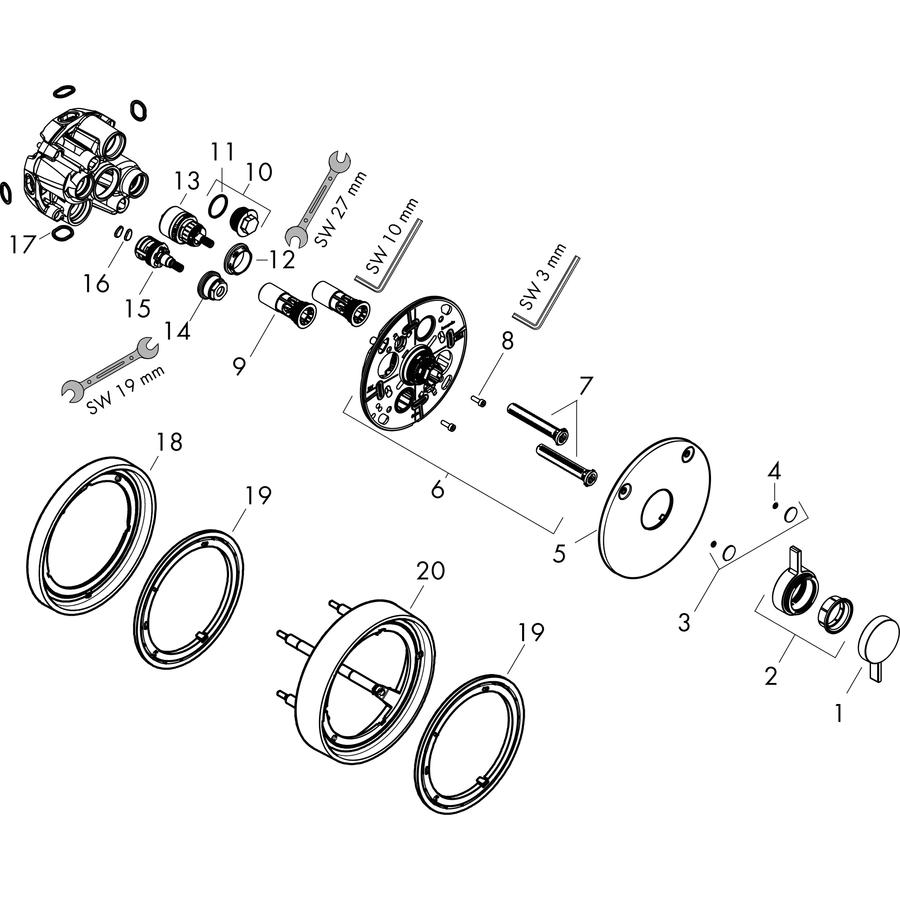 Artikelbild 8 des Artikels „hansgrohe Mischer DuoTurn S UP, für 2 Verbraucher, mattweiß mattweiß“