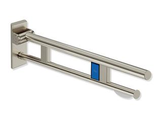 HEWI Stützklappgriff System 900 PVD Duo m., Halt., FSA, li, 862mm, ni. geb.