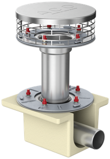 ACO Flachdachabl. Variant-Spin DN100 PUR DN100/0Grad/2-tlg. /Kiesf.V2A