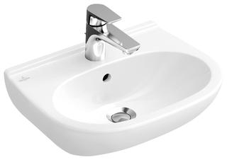 V&B Waschtisch O.NOVO 55x37cm, m Hahnloch, mit Überlauf, weiß