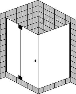 FORMAT Design 3.0 Glas-PT m SW, HSP TG 120x120x200cm, chr, Kr.-Glas he, rechts