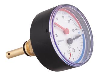 AFRISO Thermo-Manometer TM 63 20/120C 0/4bar G1/2B ax m.Ventil/Adapter